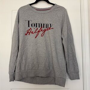 Tommy Hilfiger Gray and Red Women's Sweatshirt